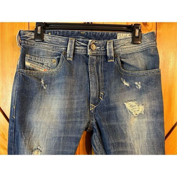 Diesel Thavar 27x32  008QL slim skinny Jean distressed medium wash (4860) - Picture 3 of 9